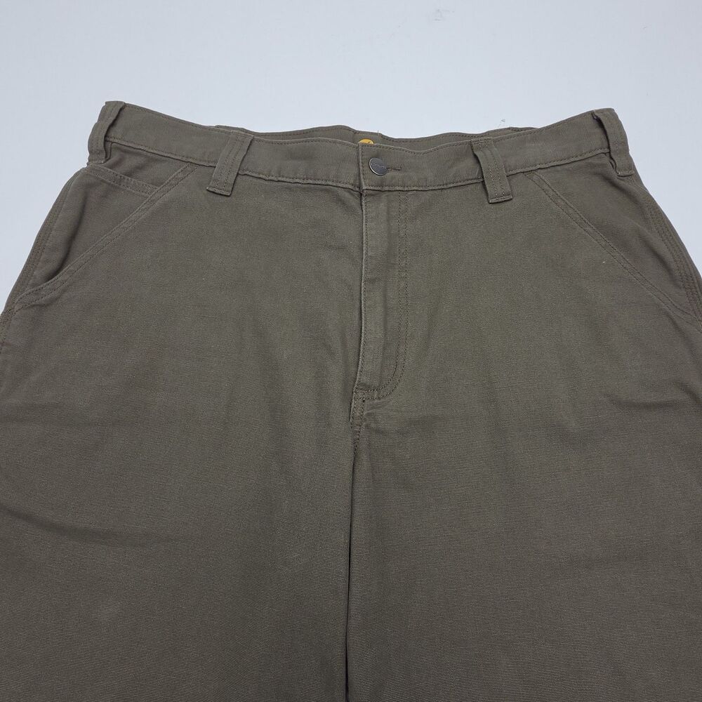 Carhartt Shorts Green Loose Fit Work Cargo Men Sz 36 Flat 9.5" Inseam Canvas - Picture 4 of 13